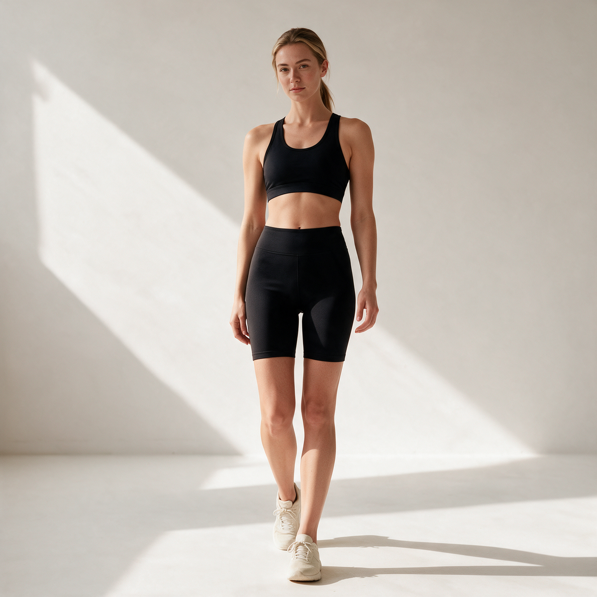 Organic Stretch Cycling Shorts in Black — view 4