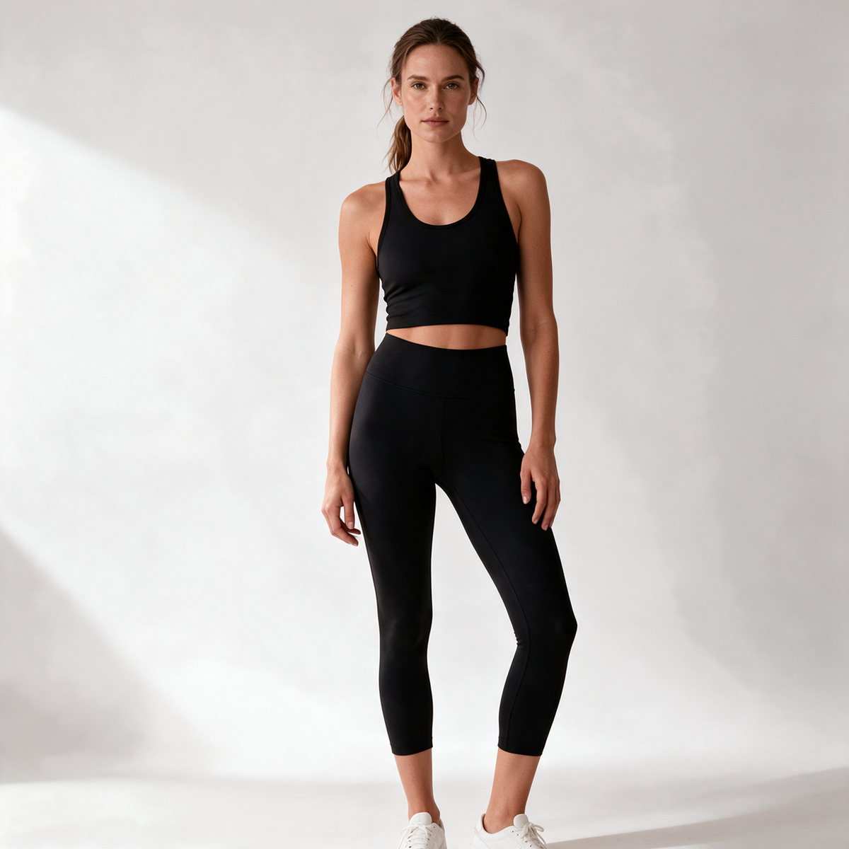 Natural Midi Pants in Black — hero front view