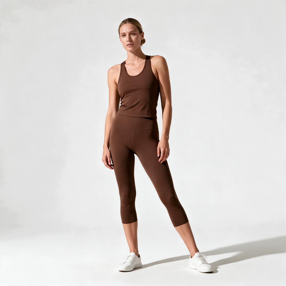 Natural Midi Pants in Brown — hero front view
