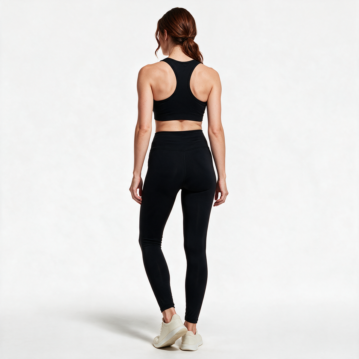 Natural Performance Full Length Leggings in Black — back view