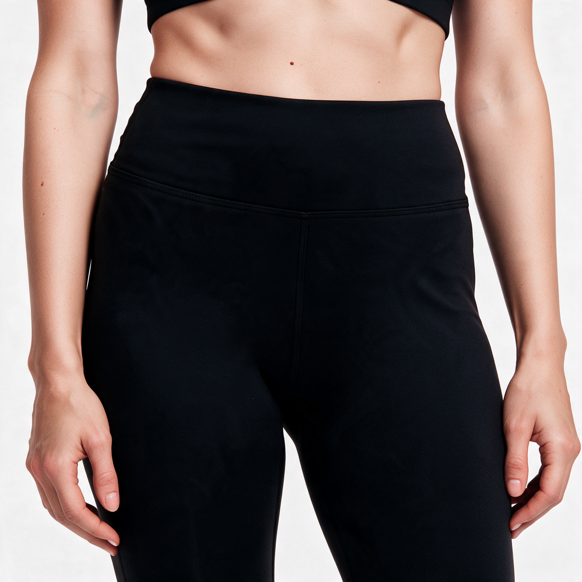 Natural Performance Full Length Leggings in Black — waistband detail