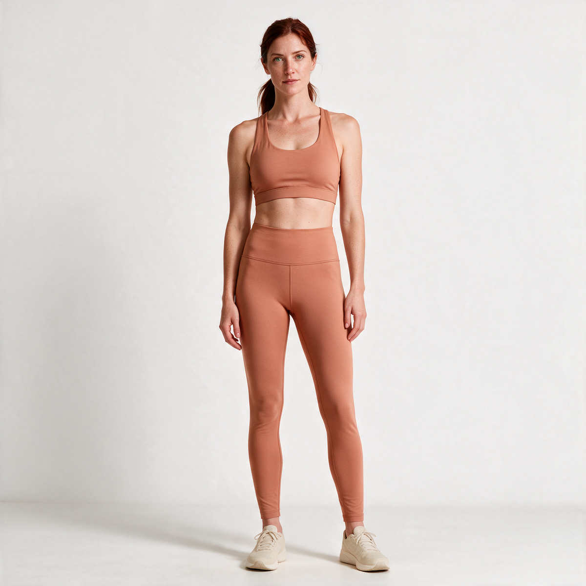 Natural Performance Full Length Leggings in Light Orange — front hero