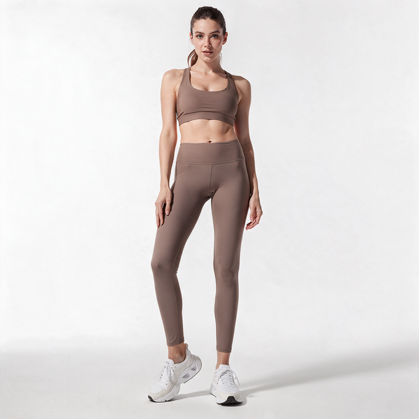 Natural Performance Full Length Leggings in Pebble — front hero