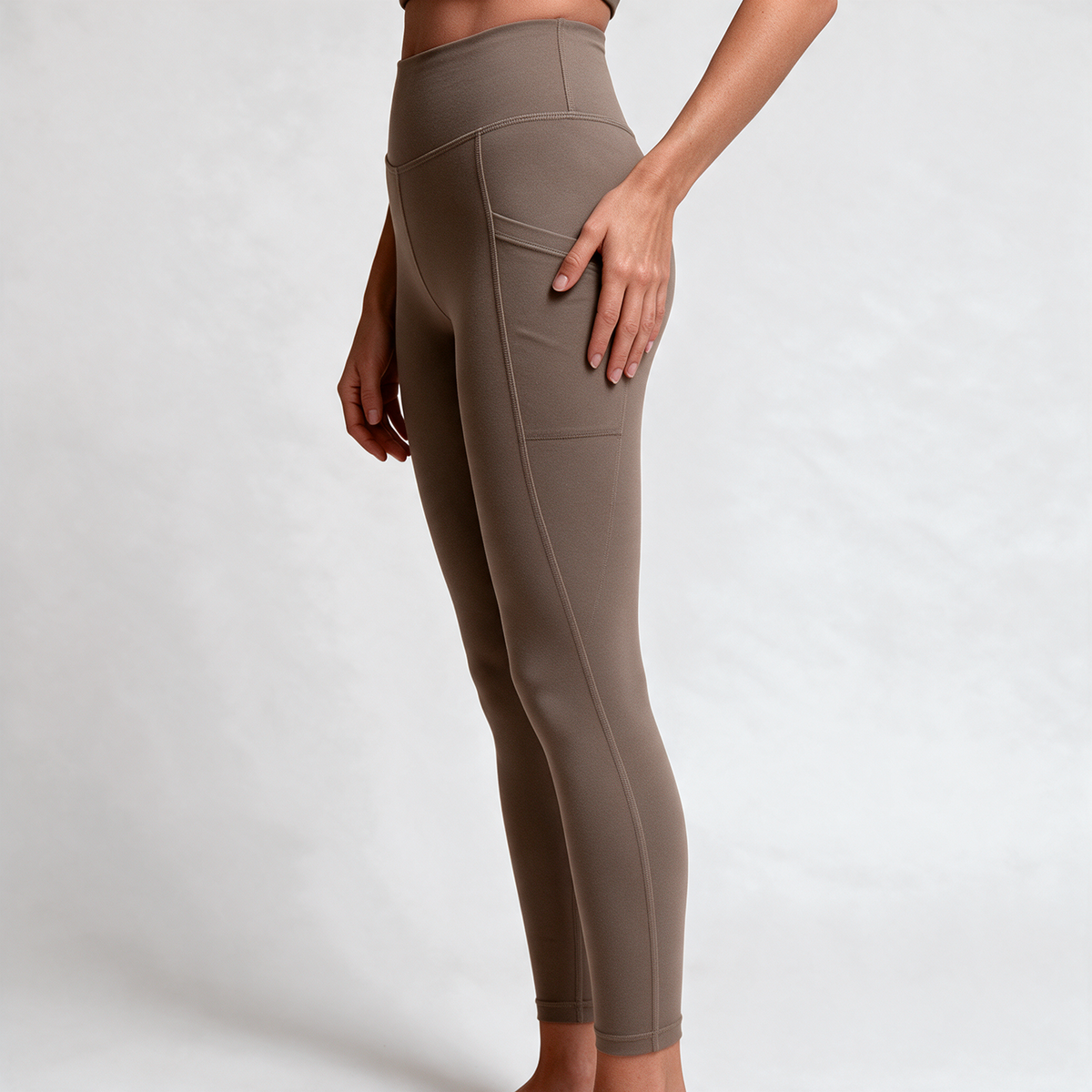 Natural Performance Pocket Leggings in Pebble — view 10